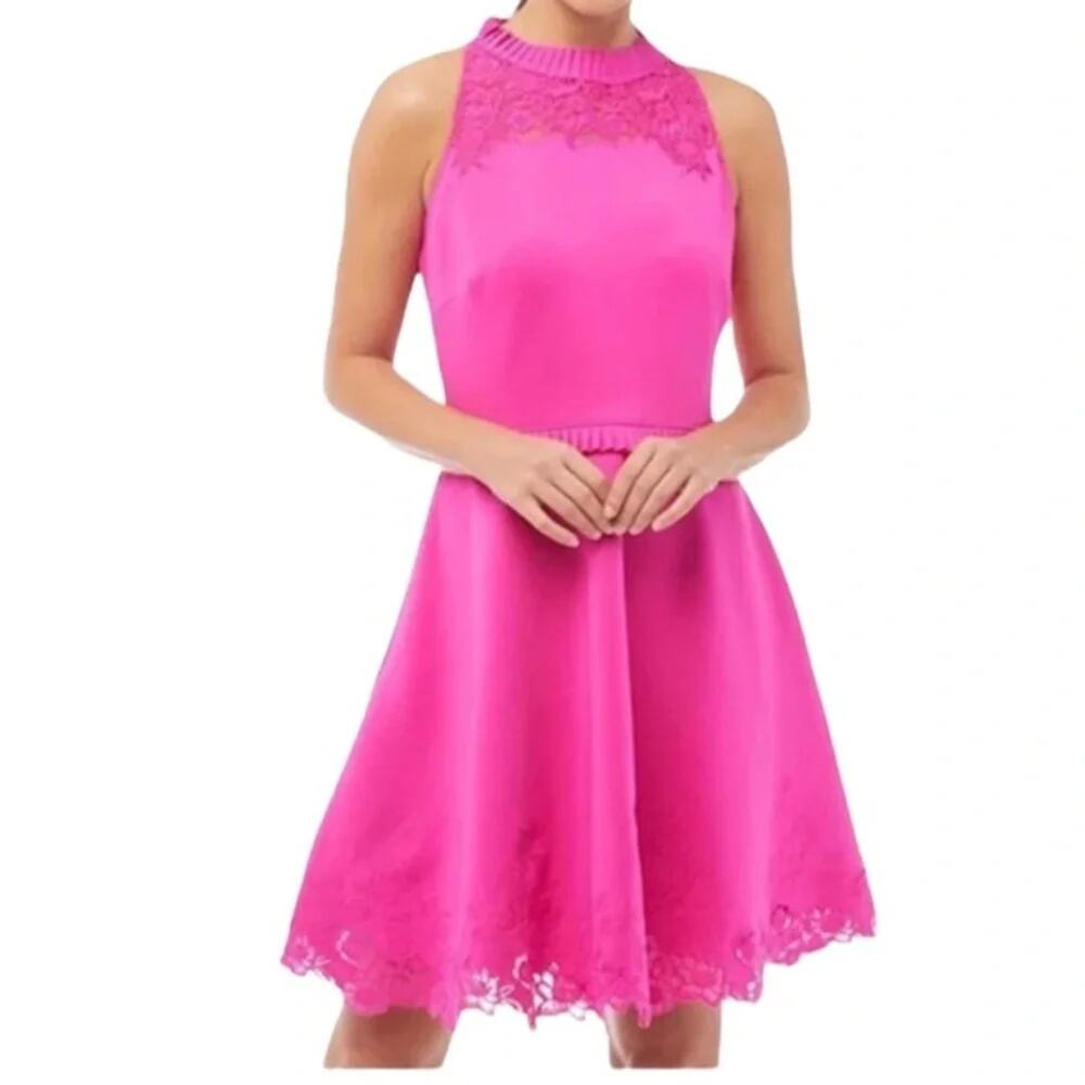 Ted Baker London Zaffton Fit & Flare Skater Dress Fuchsia Size 2 - Picture 11 of 14